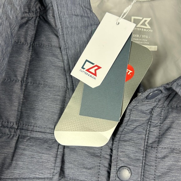 Cutter & Buck Shirt Jacket Mens 5XB Gray WeatherTec Primaloft Quilted BC000032 - Picture 5 of 9